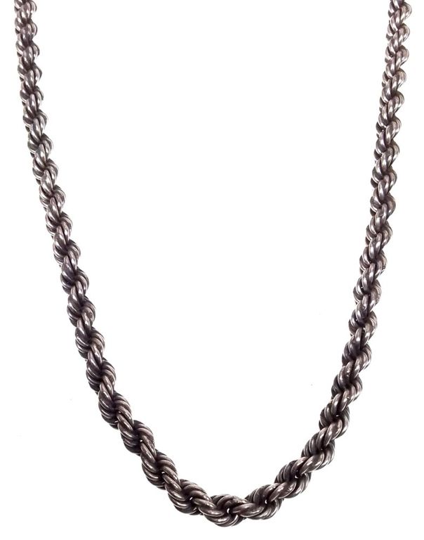 Cairo silver rope chain necklace