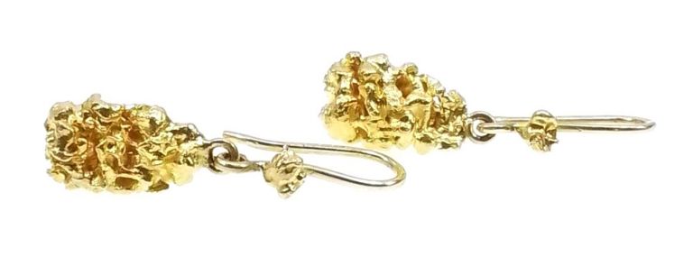 14k yellow gold nugget earrings