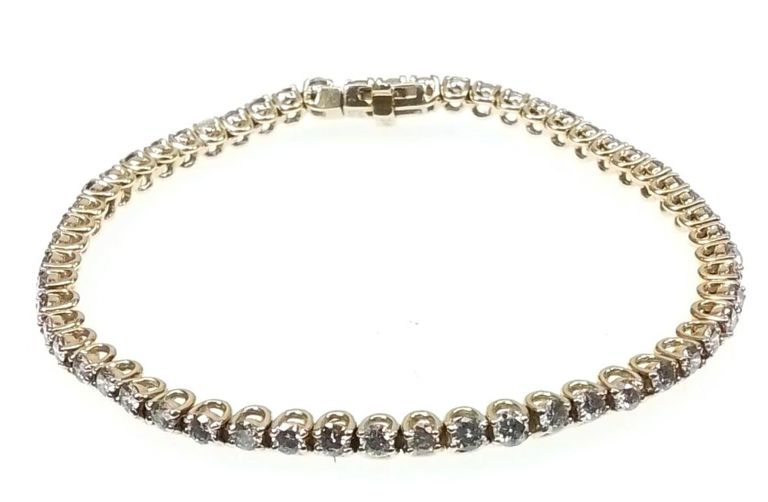 14k yellow gold diamond tennis bracelet