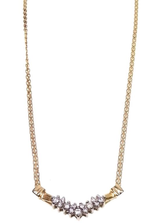 14k yellow gold diamond necklace
