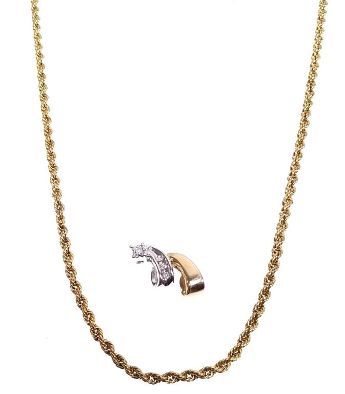 10k yellow gold necklace and diamond pendant