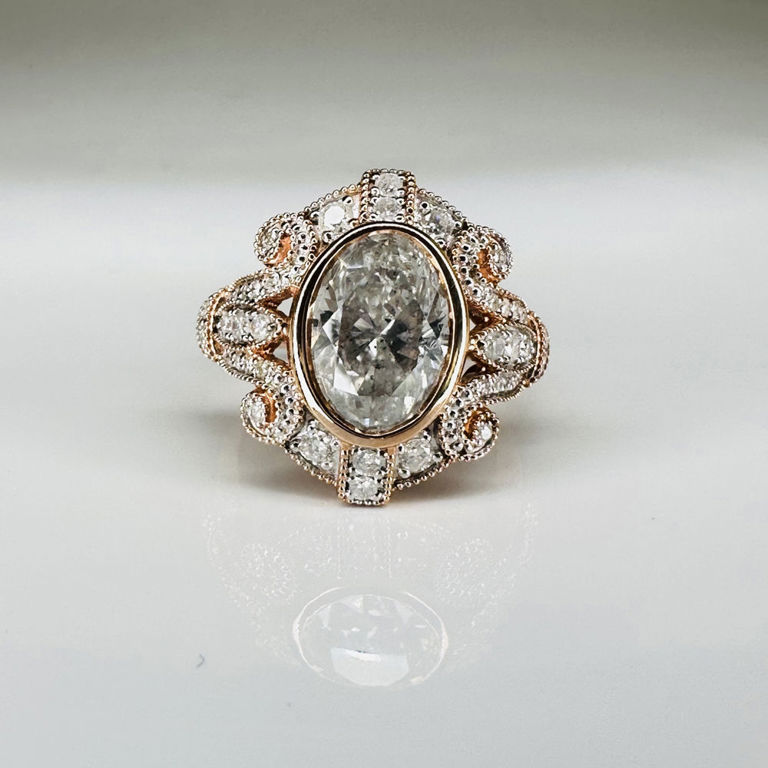 14k rose gold diamond cocktail ring
