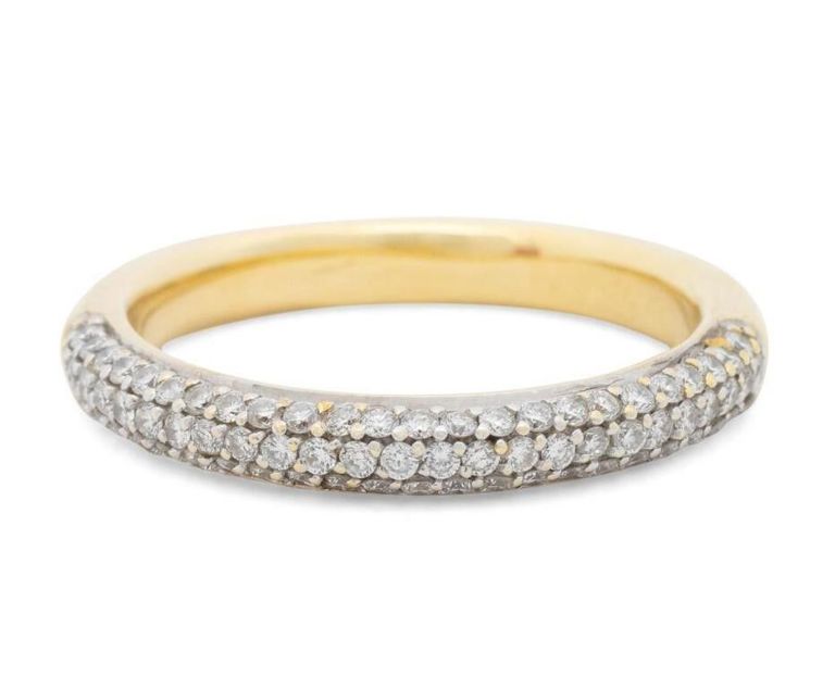 14k yellow gold diamond pave band