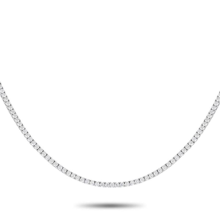14k gold diamond tennis necklace