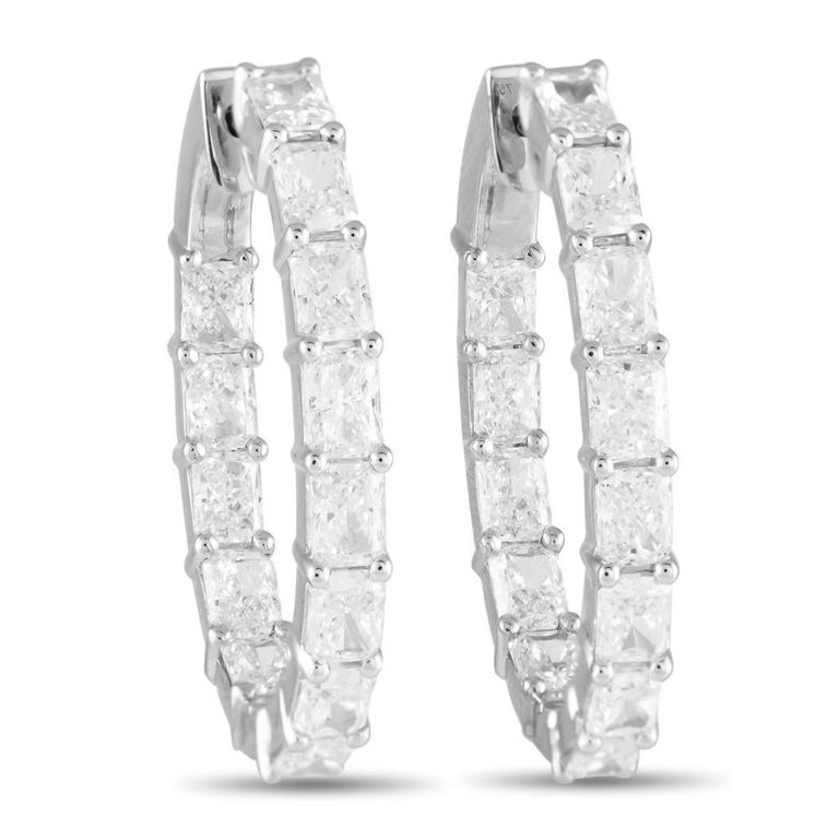 18k gold diamond hoop earrings