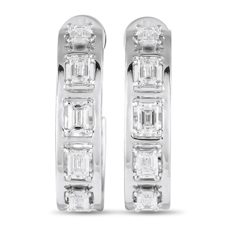 18k gold diamond C-hoop earrings