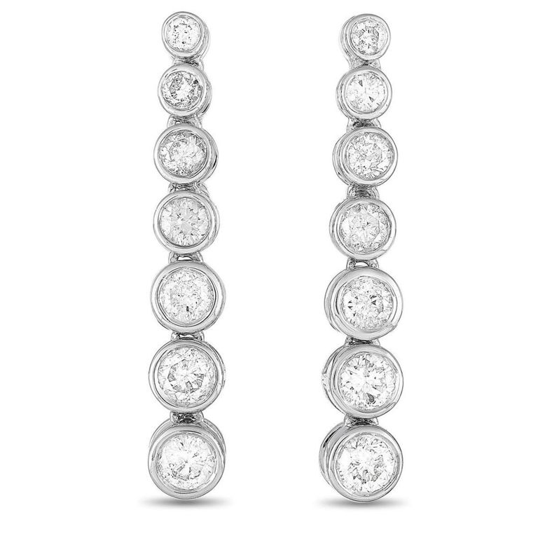 14k gold diamond drop earrings