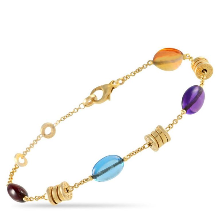 18k gold multi-gem bracelet