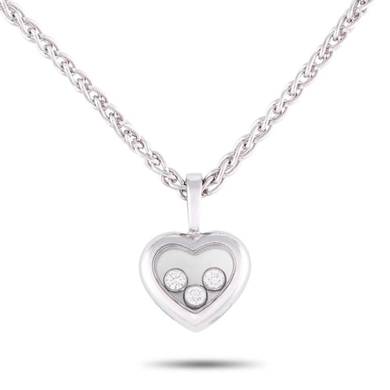 18k gold diamond heart necklace