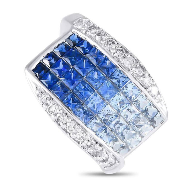 14k gold diamond and sapphire ring
