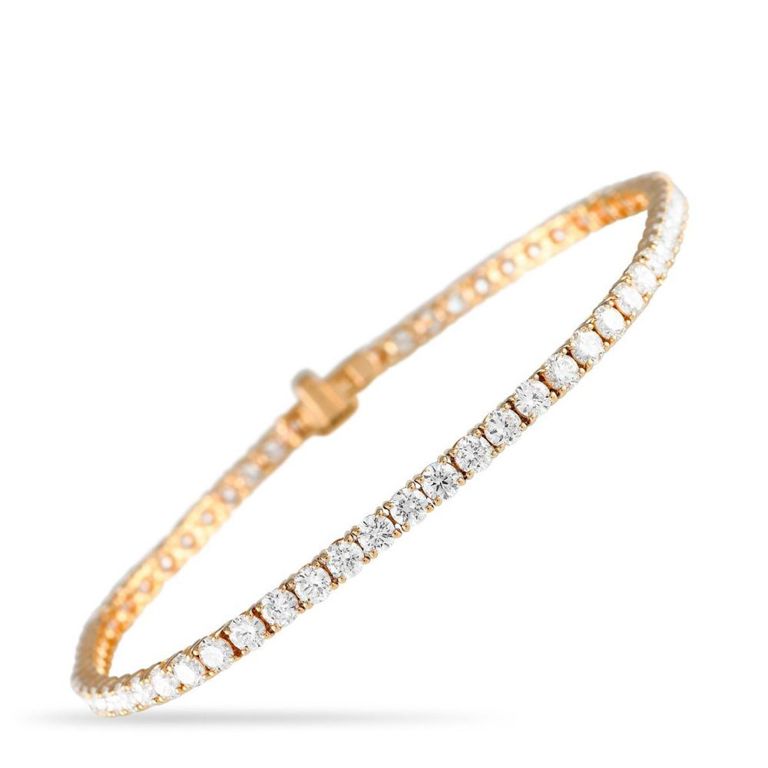 14k rose gold diamond tennis bracelet