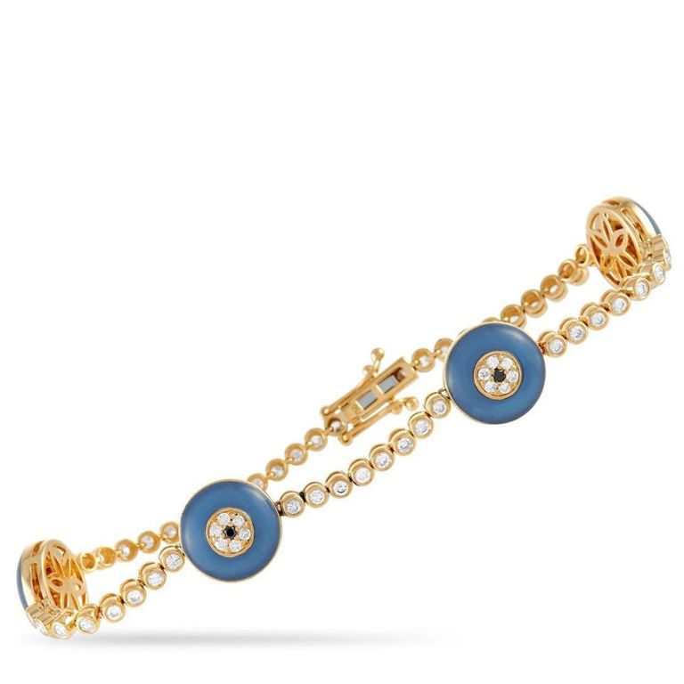 18k gold diamond Evil Eye bracelet