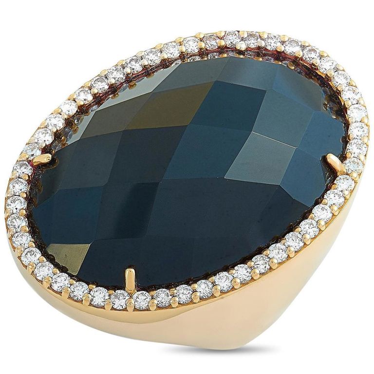 18k gold diamond and onyx ring