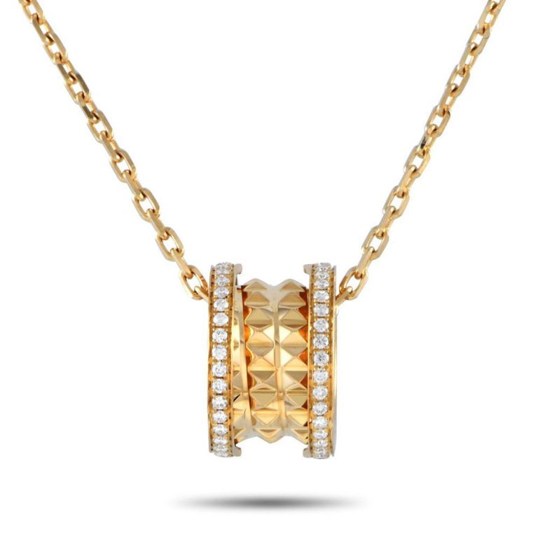 18k gold Bvlgari B.zero1 diamond pendant necklace