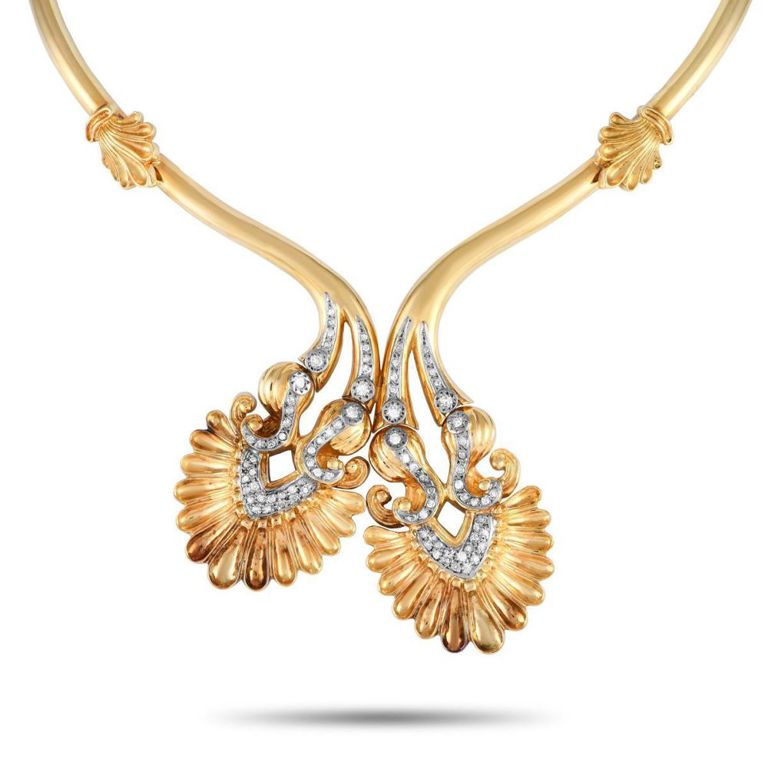 18k gold vintage diamond necklace