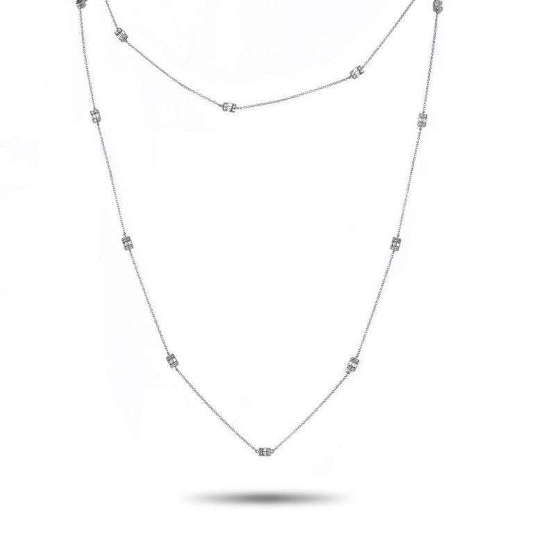 14k white gold diamond necklace