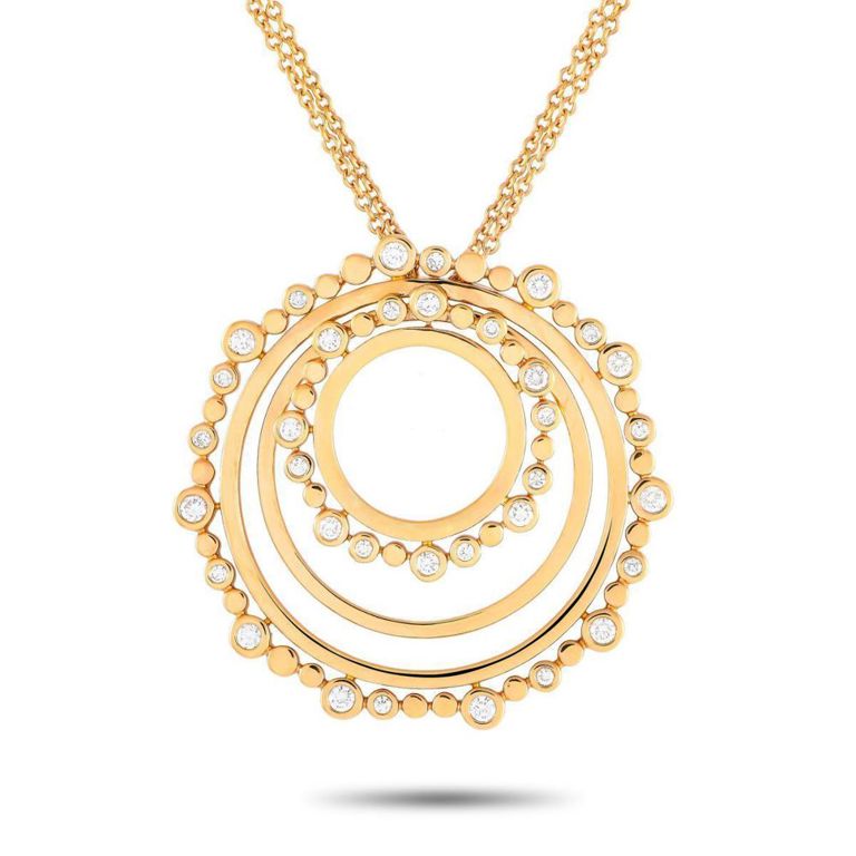 18k rose gold diamond circle necklace