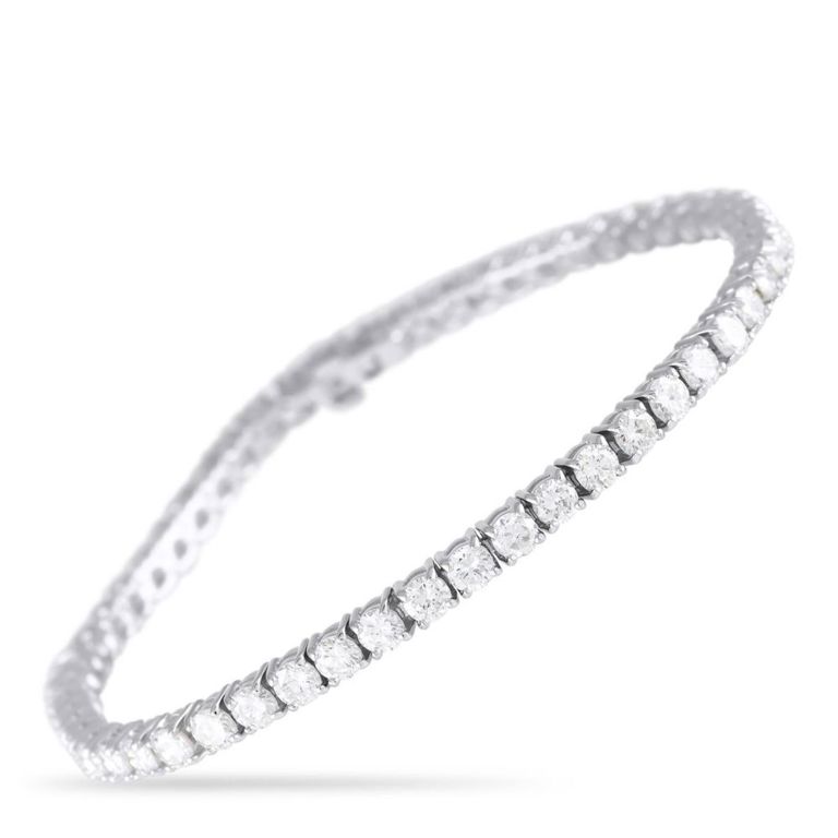 14k white gold diamond tennis bracelet