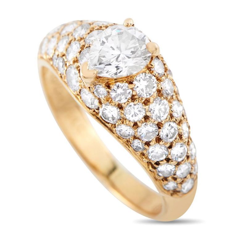 18k yellow gold diamond engagement ring