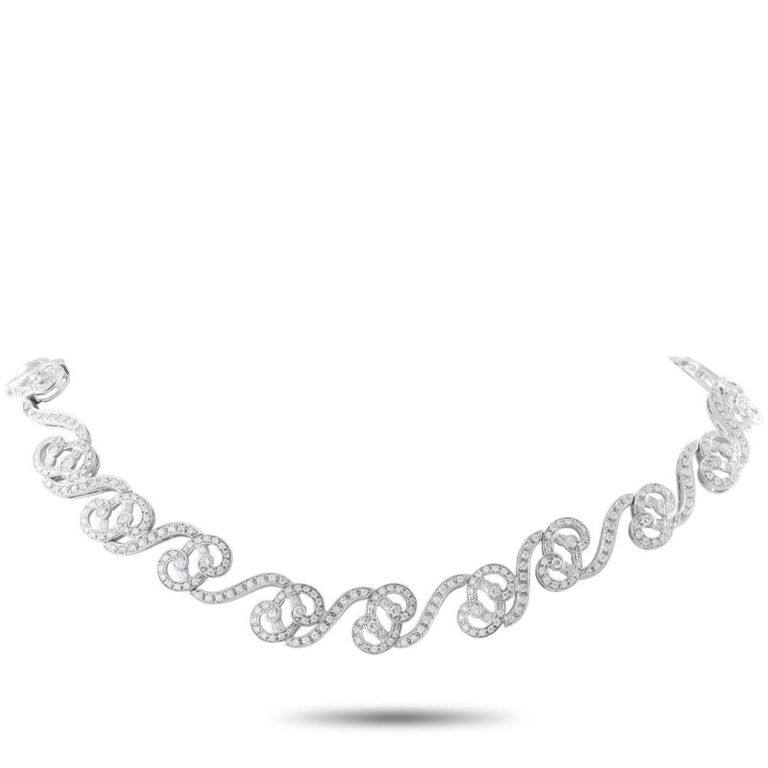 18k white gold diamond choker necklace