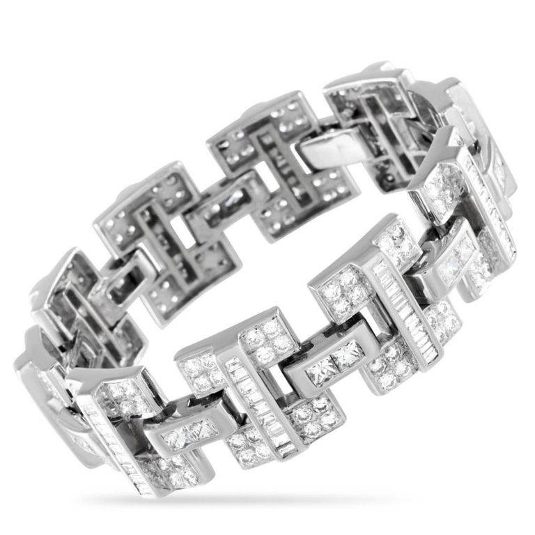 14k white gold diamond bracelet