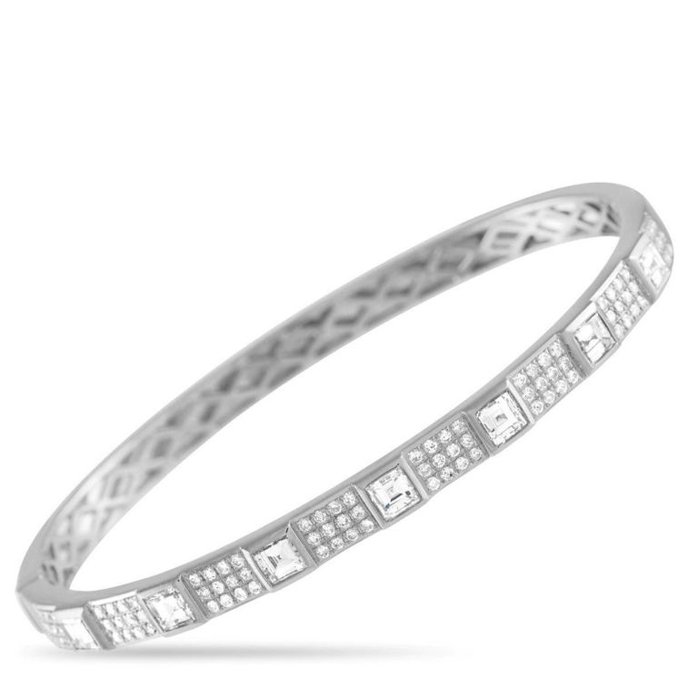 18k white gold diamond bangle bracelet