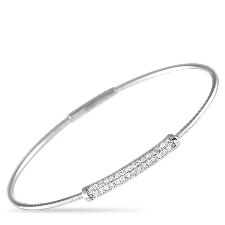 18k white gold diamond bangle