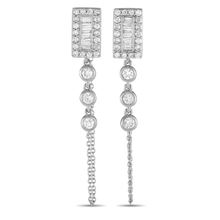 14k white gold diamond earrings