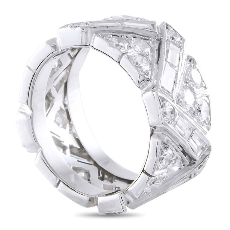 Platinum diamond band ring