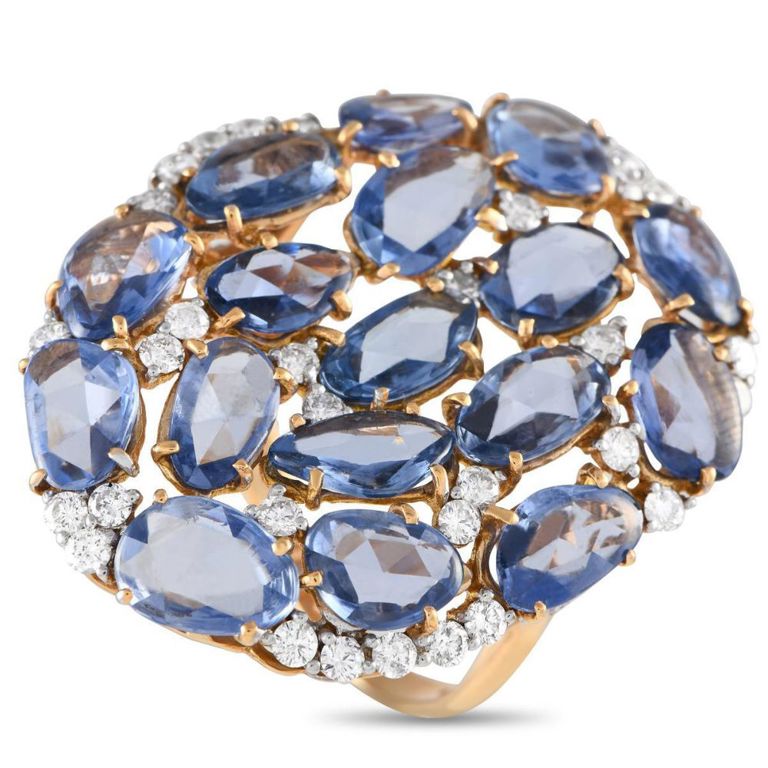 18k gold sapphire and diamond ring