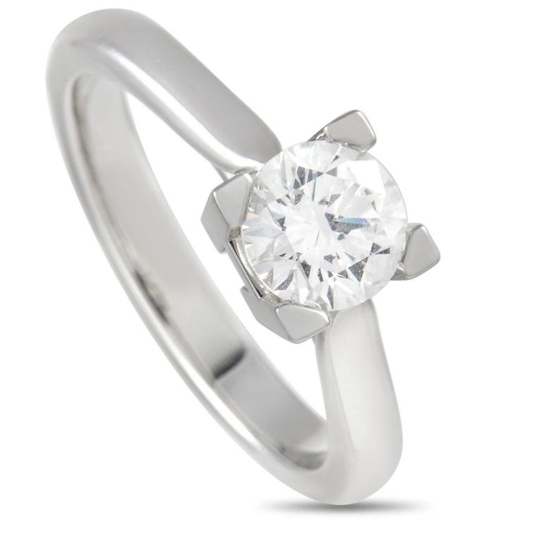 Platinum diamond solitaire engagement ring
