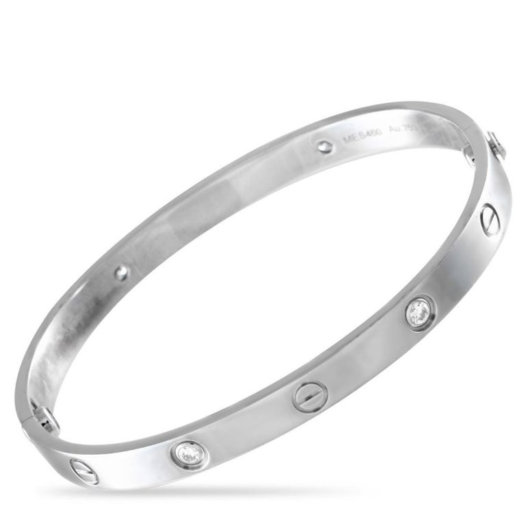 18k white gold Cartier LOVE diamond bracelet