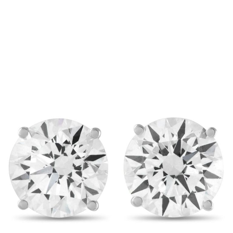 14k white gold diamond stud earrings