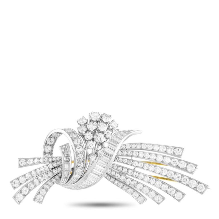 Platinum diamond brooch