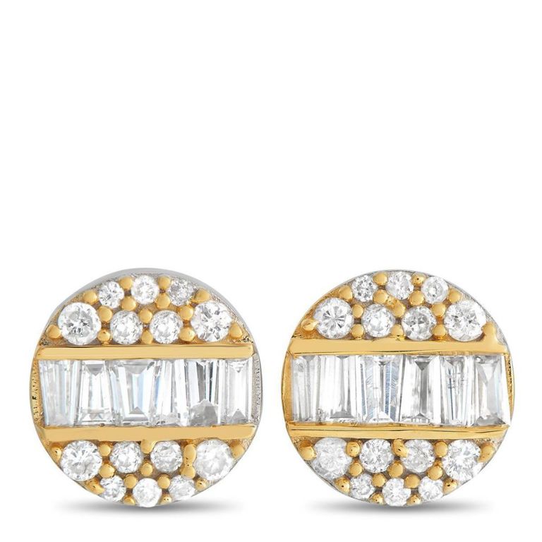 14k yellow gold diamond earrings