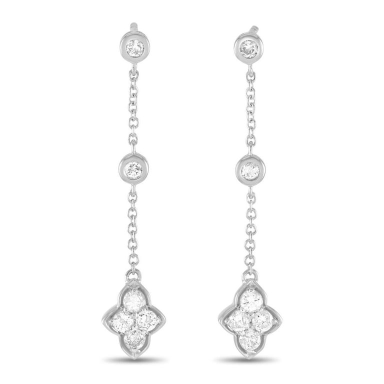 14k gold diamond dangle earrings
