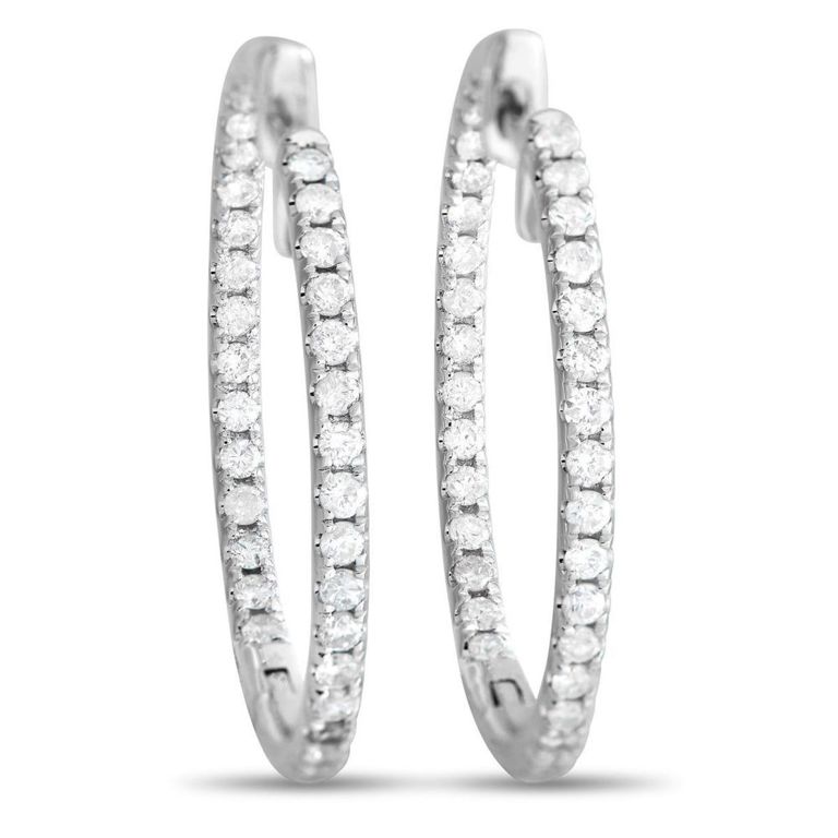 14k gold diamond inside-out hoop earrings