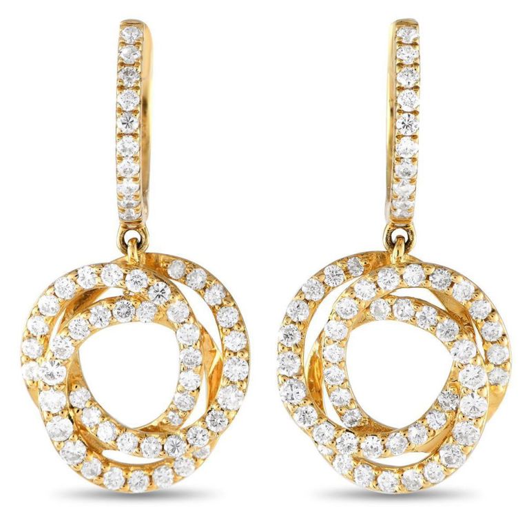 18k gold diamond drop earrings