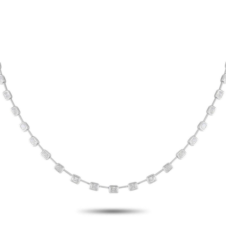 18k white gold diamond necklace