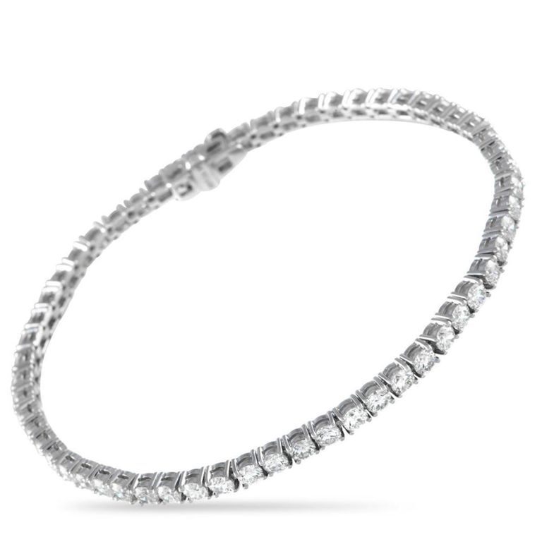 14k white gold diamond tennis bracelet