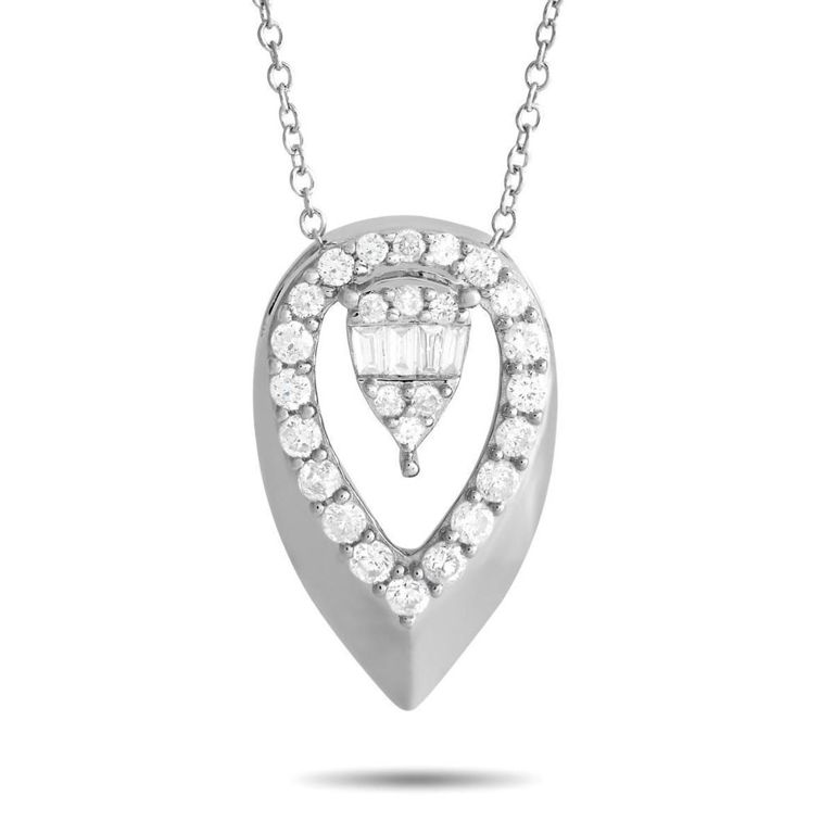 14k gold diamond teardrop necklace