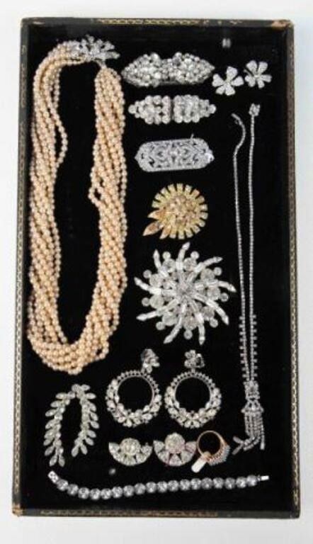 Vintage rhinestone jewelry set