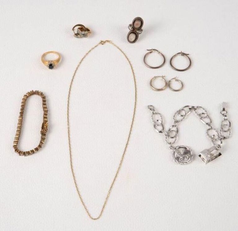 14k gold chain and sterling silver jewelry