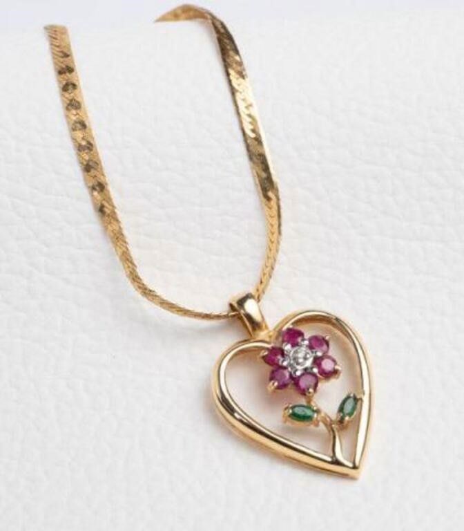 Italian 14k gold pendant necklace