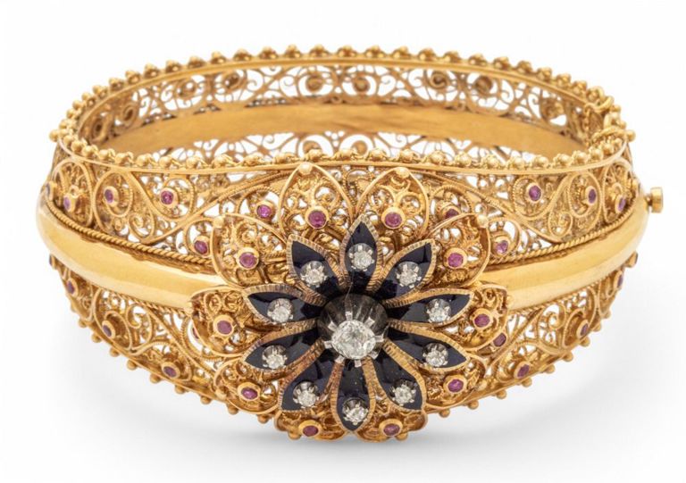 17k gold filigree bracelet