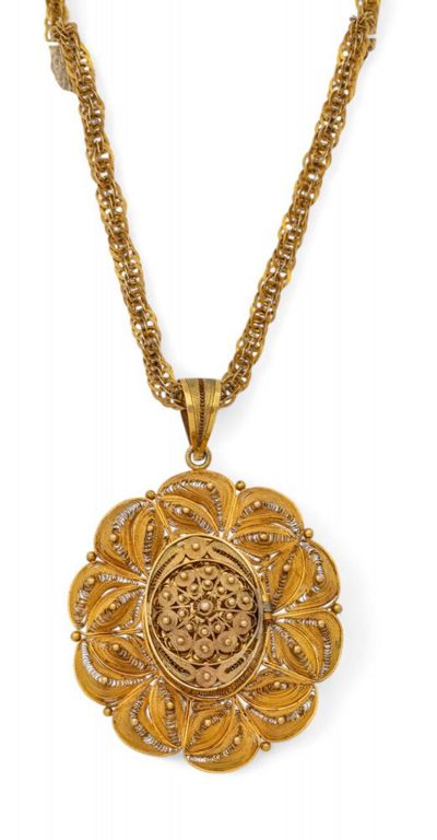 18k yellow gold pendant necklace