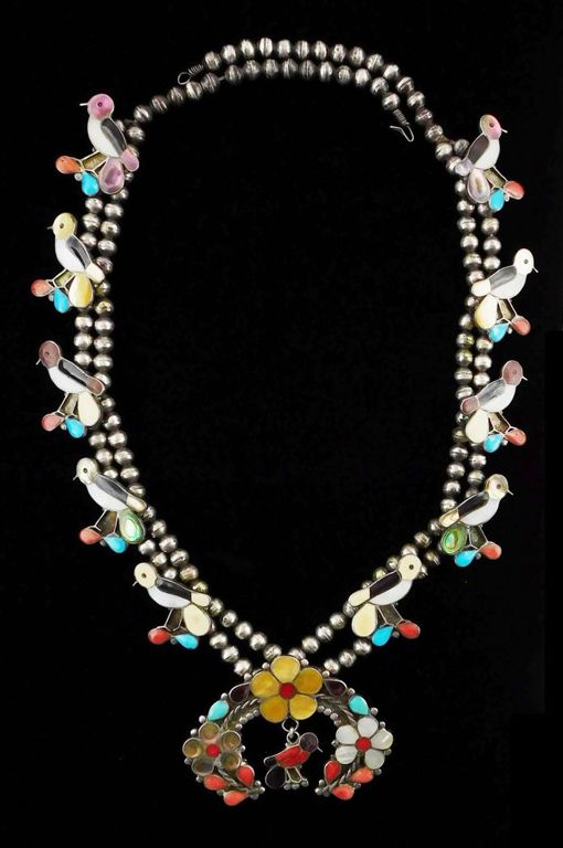 Sterling silver turquoise and other stones necklace