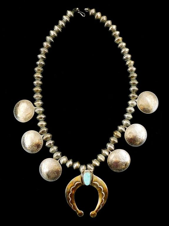 Silver coin pendant necklace