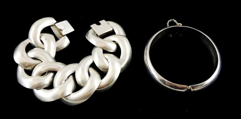 Sterling silver bangle and bracelet