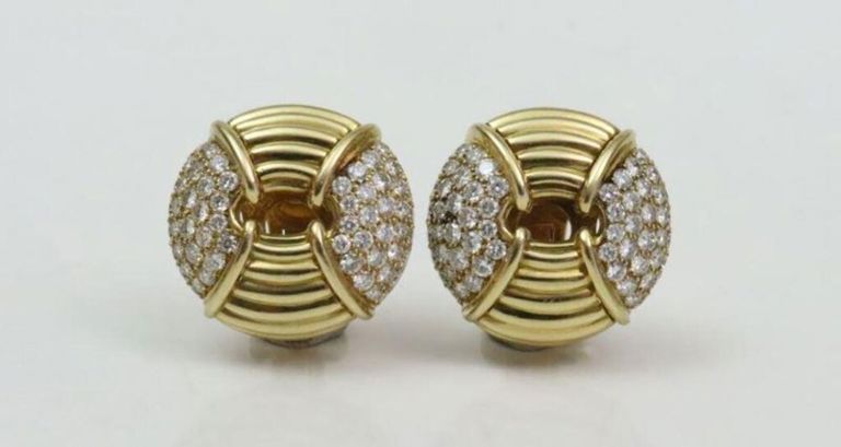 18k yellow gold diamond earrings